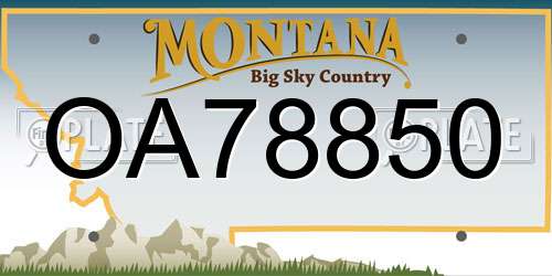 OA78850 Montana License Plate
