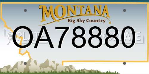 OA78880 Montana License Plate
