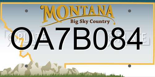 OA7B084 Montana License Plate