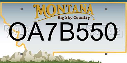 OA7B550 Montana License Plate