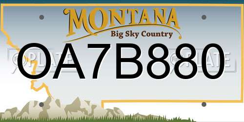 OA7B880 Montana License Plate