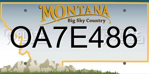 OA7E486 Montana License Plate