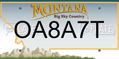 OA8A7T Montana License Plate