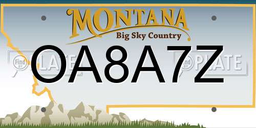 OA8A7Z Montana License Plate