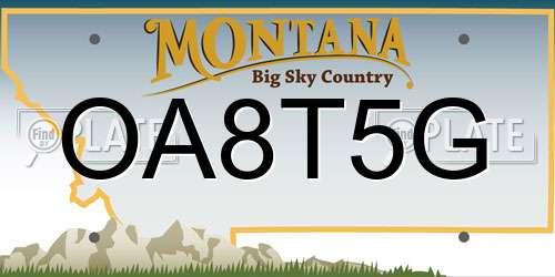 OA8T5G Montana License Plate