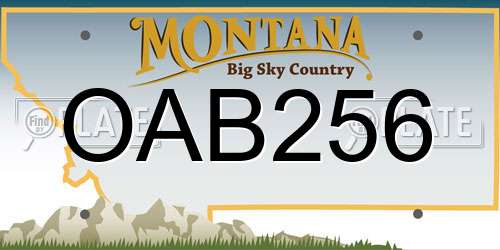OAB256 Montana License Plate