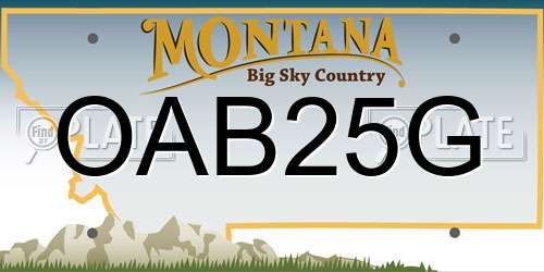 OAB25G Montana License Plate