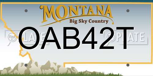OAB42T Montana License Plate