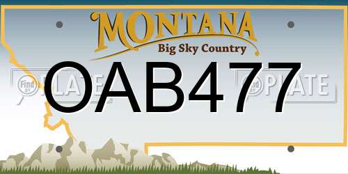 OAB477 Montana License Plate