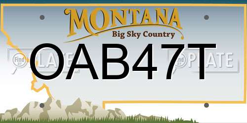 OAB47T Montana License Plate