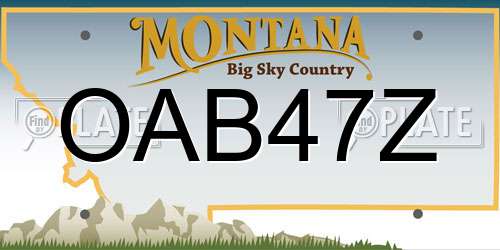 OAB47Z Montana License Plate
