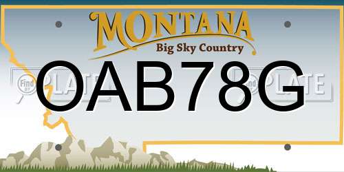 OAB78G Montana License Plate