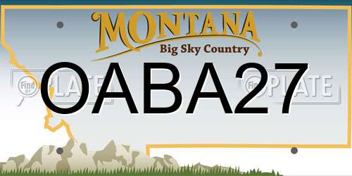 OABA27 Montana License Plate