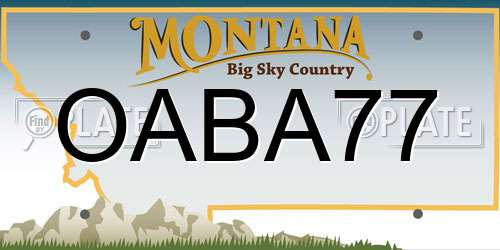 OABA77 Montana License Plate