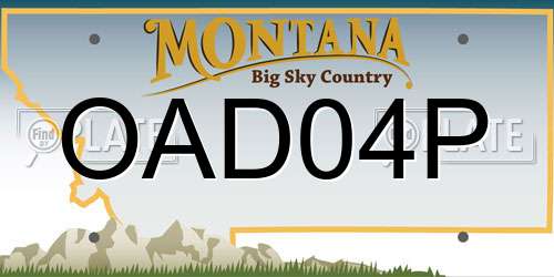 OAD04P Montana License Plate