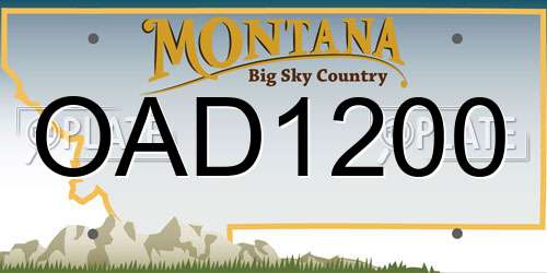 OAD1200 Montana License Plate