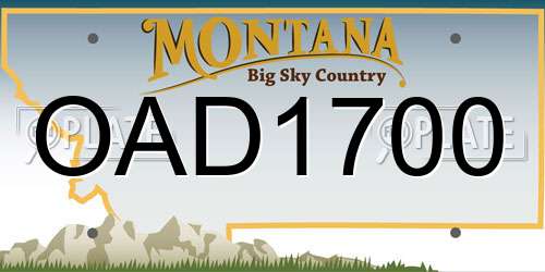 OAD1700 Montana License Plate
