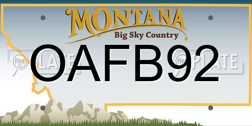 OAFB92 Montana License Plate