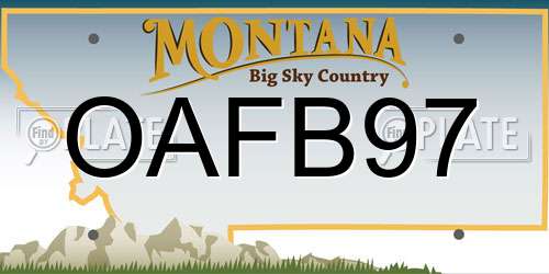 OAFB97 Montana License Plate
