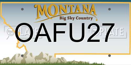 OAFU27 Montana License Plate