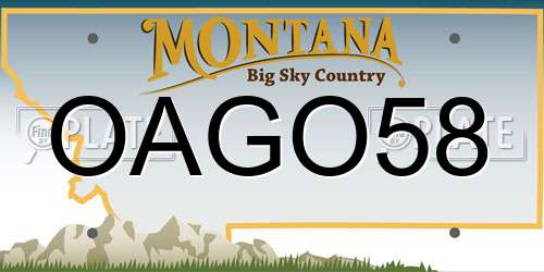 OAGO58 Montana License Plate