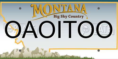 OAOITOO Montana License Plate
