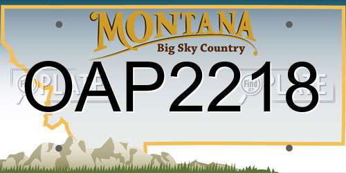 OAP2218 Montana License Plate