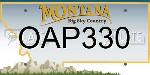 OAP330 Montana License Plate