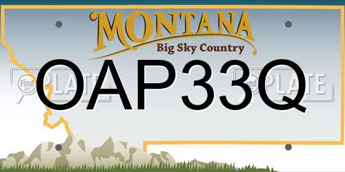 OAP33Q Montana License Plate