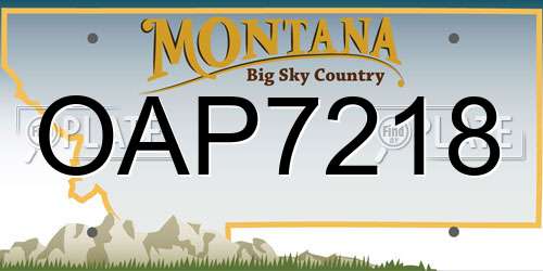 OAP7218 Montana License Plate