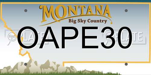 OAPE30 Montana License Plate