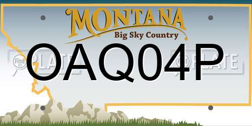 OAQ04P Montana License Plate