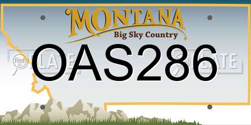 OAS286 Montana License Plate