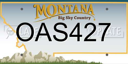 OAS427 Montana License Plate