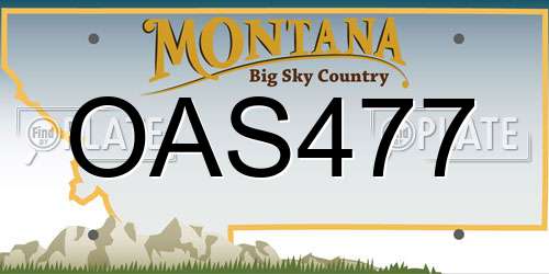 OAS477 Montana License Plate
