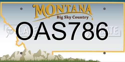 OAS786 Montana License Plate