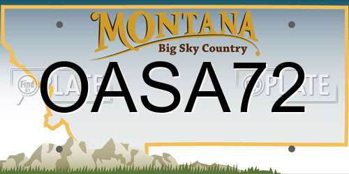 OASA72 Montana License Plate