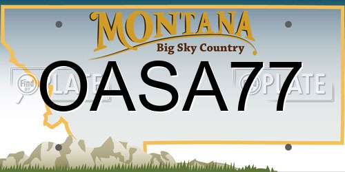 OASA77 Montana License Plate