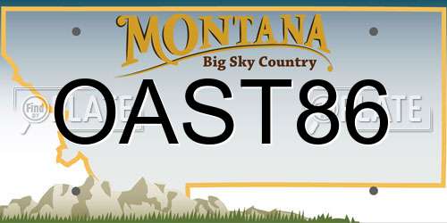 OAST86 Montana License Plate
