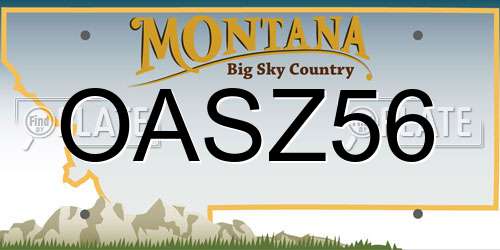 OASZ56 Montana License Plate