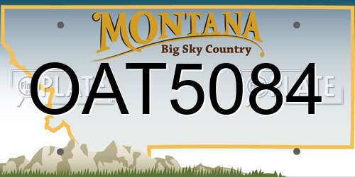 OAT5084 Montana License Plate
