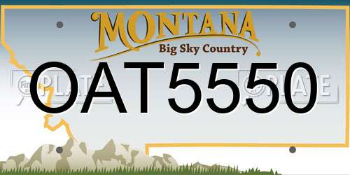 OAT5550 Montana License Plate