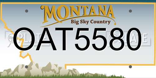 OAT5580 Montana License Plate