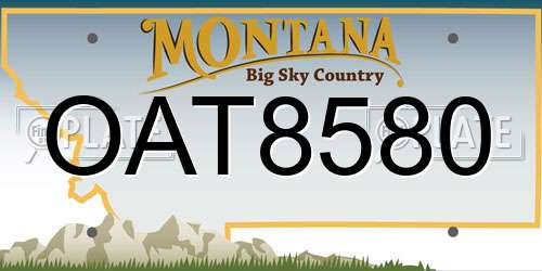 OAT8580 Montana License Plate