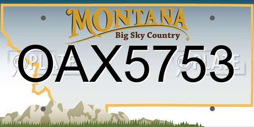 OAX5753 Montana License Plate