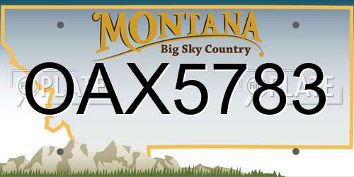 OAX5783 Montana License Plate