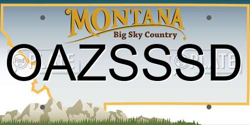 OAZSSSD Montana License Plate