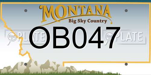 OB047 Montana License Plate