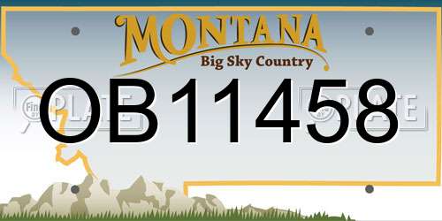 OB11458 Montana License Plate