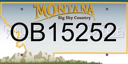 OB15252 Montana License Plate